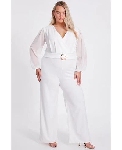 Quiz Plus Chiffon Wrap Buckle Jumpsuit