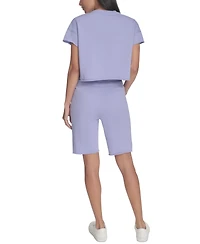 Calvin Klein Performance Women's French Terry 2-Tone Logo Crop T-Shirt