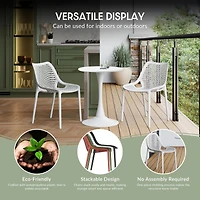 5-Piece Modern Square Patio Dining Table Set with Stackable Patio Dining Chairs