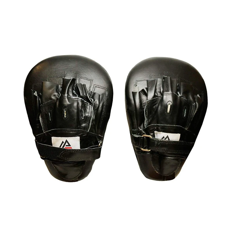 Amber Fight Gear Genuine Leather Extreme Curved Target Focus Punching Mitts for Mma, Kickboxing, Muay Thai Martial Arts Sparring with Wrist Support
