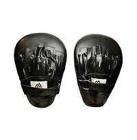 Amber Fight Gear Genuine Leather Extreme Curved Target Focus Punching Mitts for Mma, Kickboxing, Muay Thai Martial Arts Sparring with Wrist Support