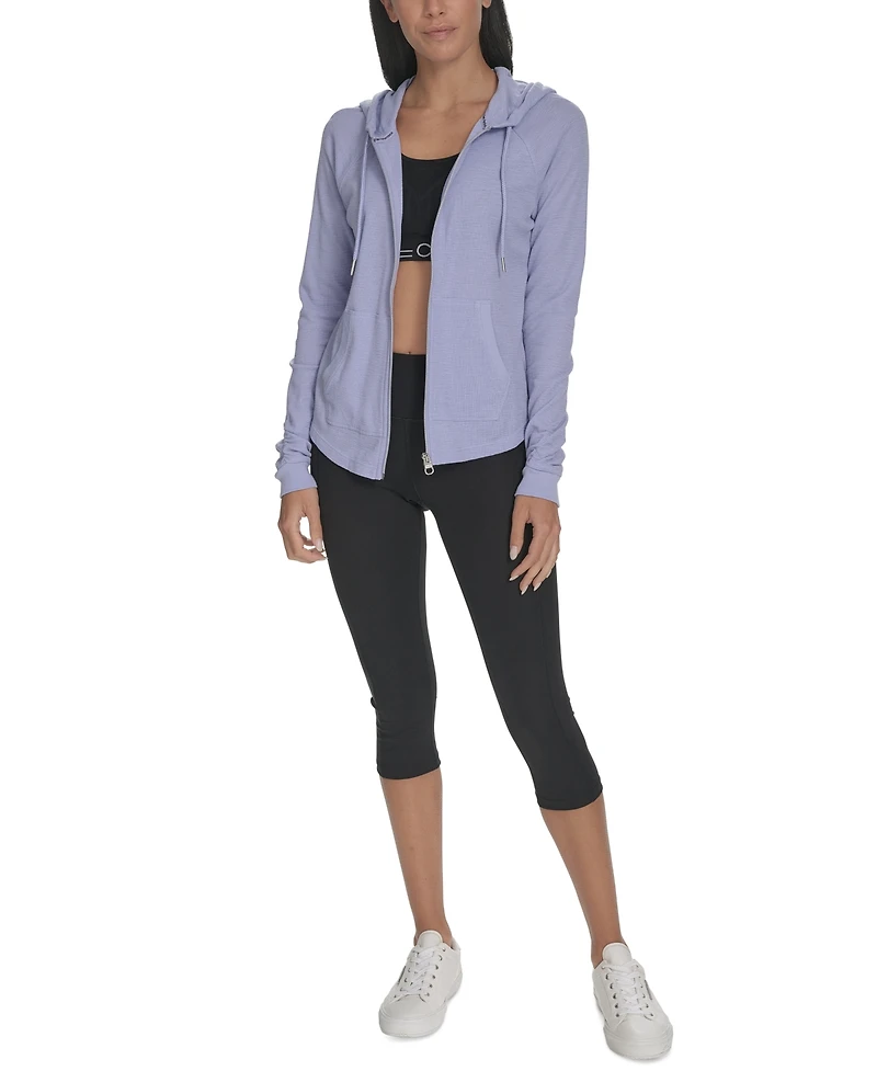 Calvin Klein Performance Ruched-Sleeve Zip Hoodie