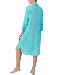 Ellen Tracy Women's Printed 3/4-Sleeve Midi Sleepshirt