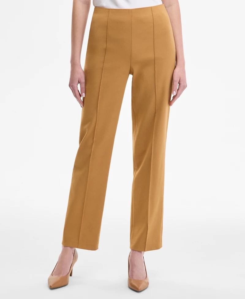 Anne Klein Women's High-Rise Front-Pleat Straight Pants