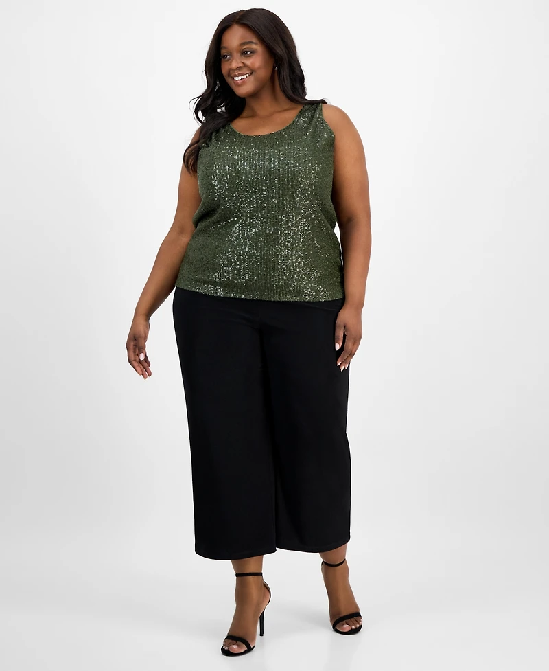 Anne Klein Plus Sequinned Sleeveless Top