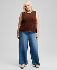 And Now This Trendy Plus Crochet Sleeveless Top, Created for Macy's
