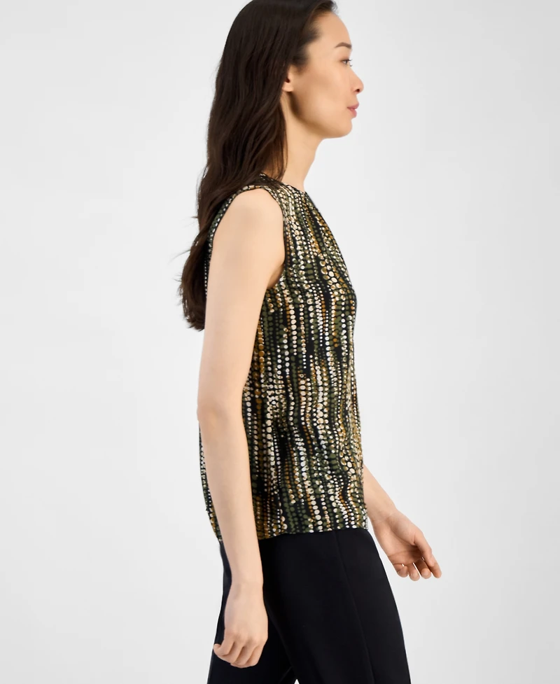 Anne Klein Women's Round Neck Sleeveless Top