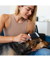 Ocean Plastic by Pt Blue Double-Sided Flexible Slicker Brush for Pets, Eco-Friendly Grooming Tool Dogs and Cats