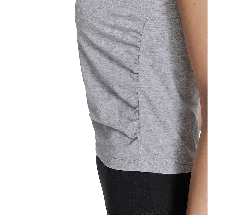 Calvin Klein Women's Ruched Crewneck Logo Tank Top