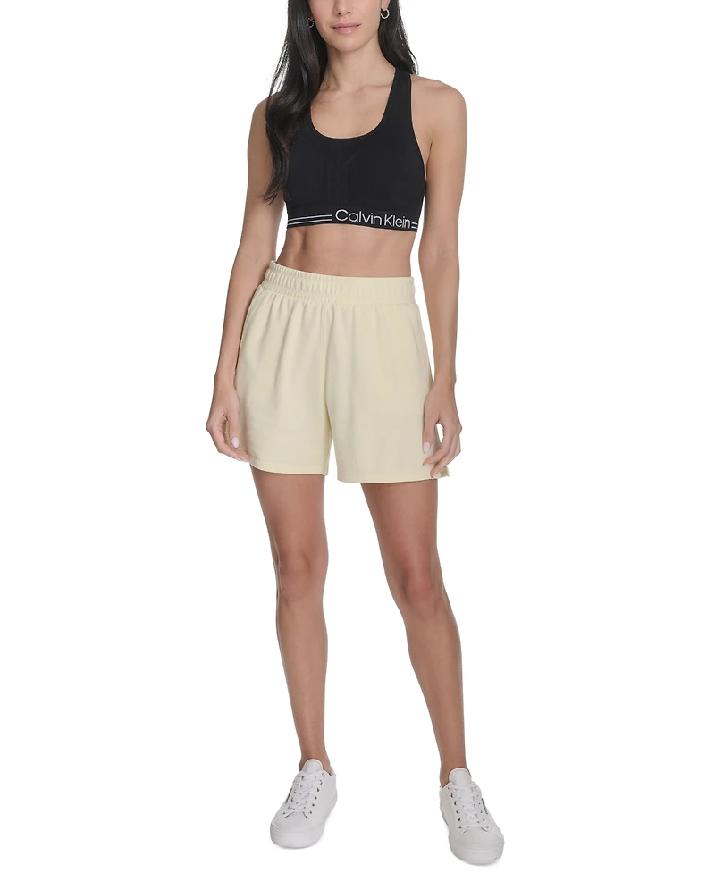 Calvin Klein Performance Women's French Terry Smocked-Waist Shorts