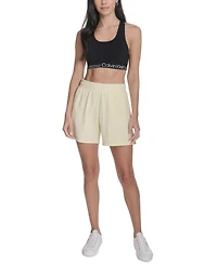 Calvin Klein Performance Women's French Terry Smocked-Waist Shorts