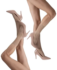 Lechery Women's Set of Two Lustrous Silky Shiny Sheer Dress Socks