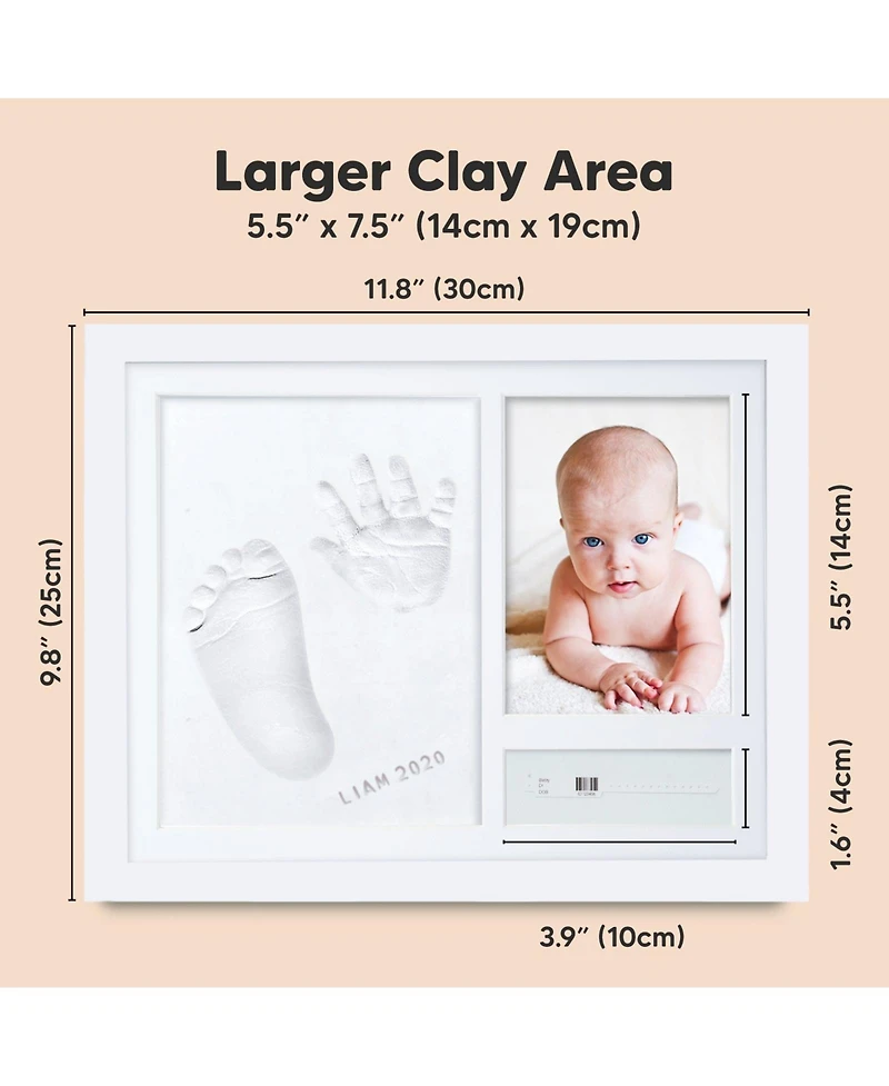 Noel Baby Hand and Footprint Kit, Personalized Keepsake Picture Frame, Newborn Handprint Kit for Boy, Girl