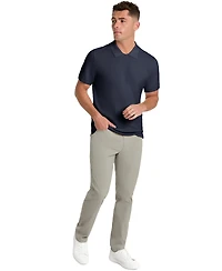 Kenneth Cole Men's Short Sleeve Waffle Knit Polo Sweater