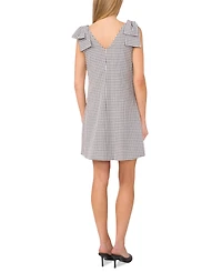 CeCe Women's Gingham Bow-Shoulder Mini Dress