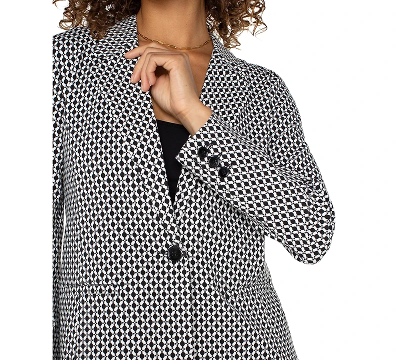 Liverpool Los Angeles Women's Printed One-Button Blazer