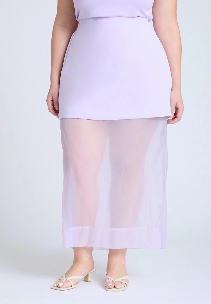 Eloquii Women's Organza Twofer Skirt