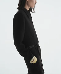 Mango Women's Crop Lapel Suit Jacket