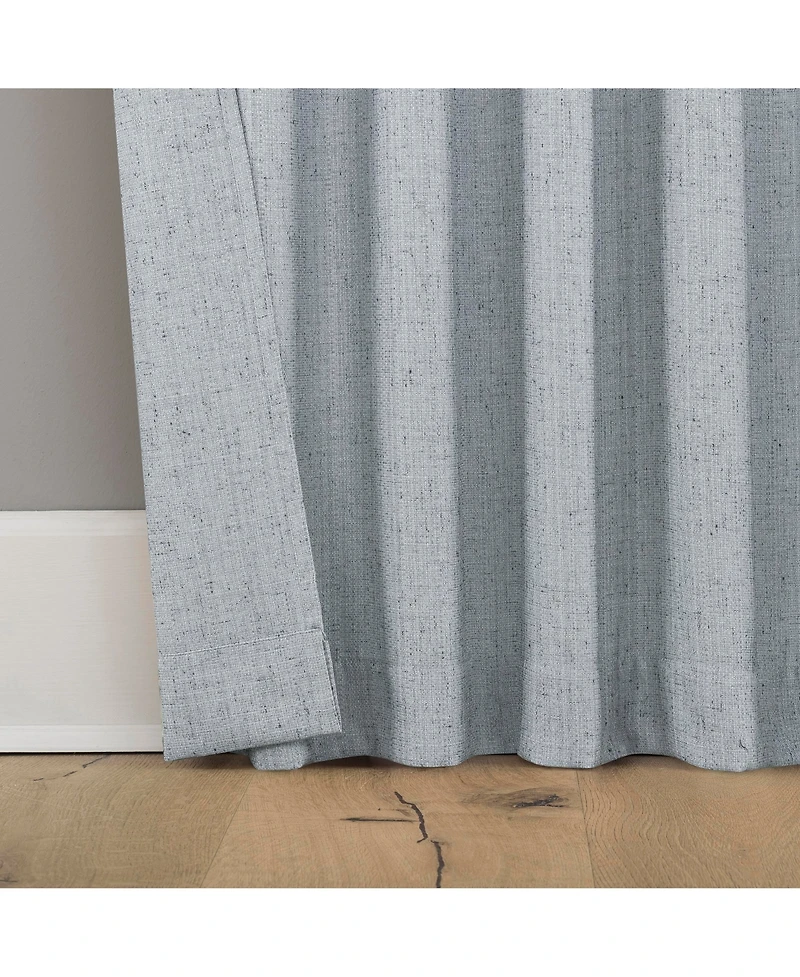 Roxy Generation Slub Texture Tacked Bow Semi-Sheer Tie Top Curtain Panel