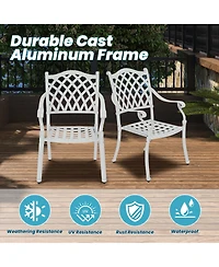 Mondawe Outdoor Cast Aluminum Dining Armchair