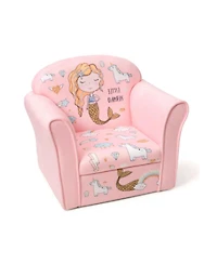 Kids Mermaid Armrest Couch Upholstered Sofa