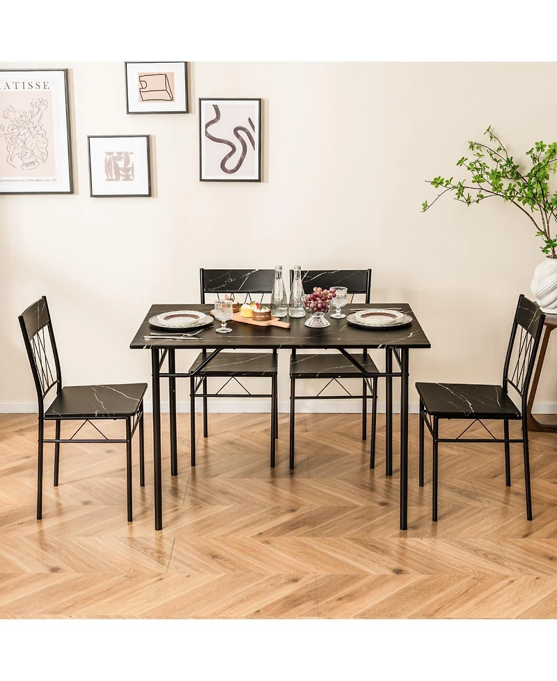 5-Piece Dining Table Set for 4 with Kitchen and Chairs