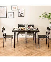 5-Piece Dining Table Set for 4 with Kitchen and Chairs