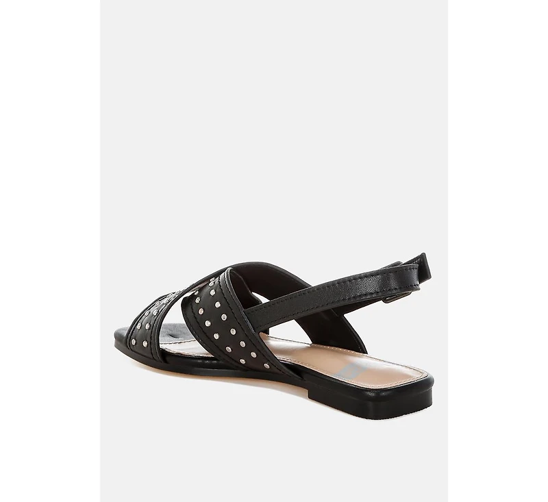 Calluna Stud Embellished Buckled Flats