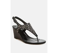 Sappho Studded Thong Toe Wedges