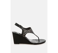 Sappho Studded Thong Toe Wedges