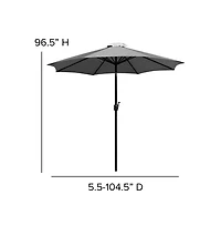 Bali Patio Umbrella With Base - 9' Polyester 30+ Uv Protection Waterproof Cement 1.5" Diameter Aluminum Pole