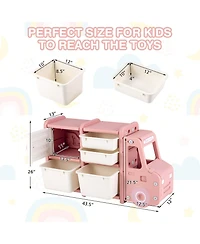 Toddler Truck Storage Organizer with Plastic Bins