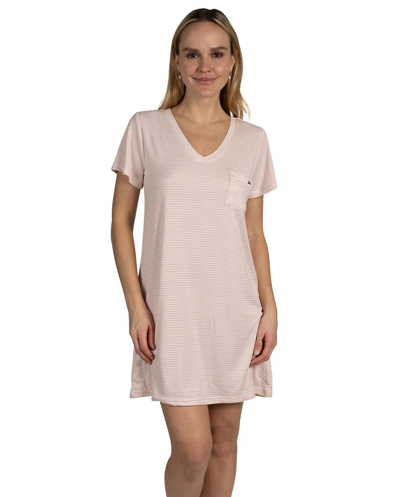 Tahari Women's 2-Pack V-Neck Short Sleeve Nightshirts