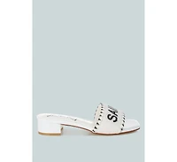 Poshta Saint Tropez Beaded Slip-On Heels