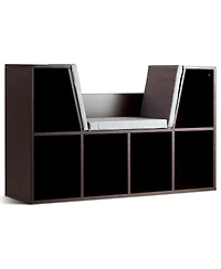6-Cubby Kid Storage Bookcase Cushioned Reading Nook
