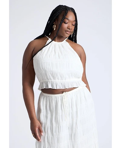 Eloquii Women's Ruched Tiered Top