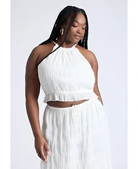 Eloquii Women's Ruched Tiered Top