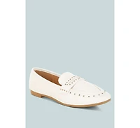 Dorlina Studded Faux Leather Loafers