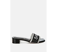 Poshta Saint Tropez Beaded Slip-On Heels