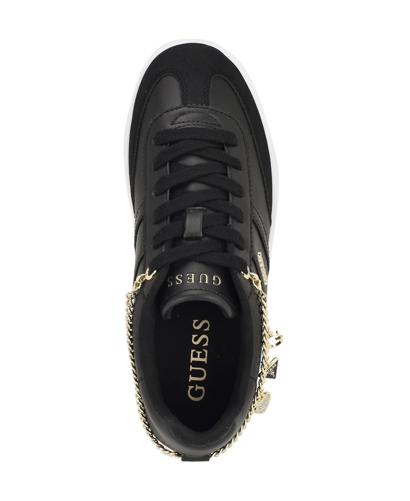 Guess Women's Naoko Charm Lace-Up Court Sneakers