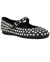 Guess Women's Kalidal Rhinestone Mary Jane Ballet Flats