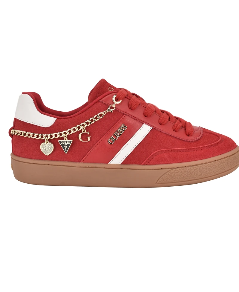 Guess Women's Naoko Charm Lace-Up Court Sneakers