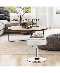 Adjustable 360° Swivel Storage Vanity Stool with Removable Tray