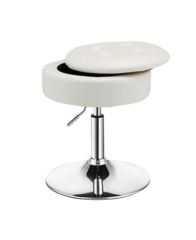 Adjustable 360° Swivel Storage Vanity Stool with Removable Tray