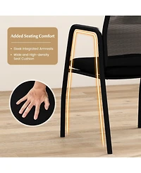 Waiting Room Chair Set of 2 Office Guest Chairs with Ergonomic Mesh Backrest