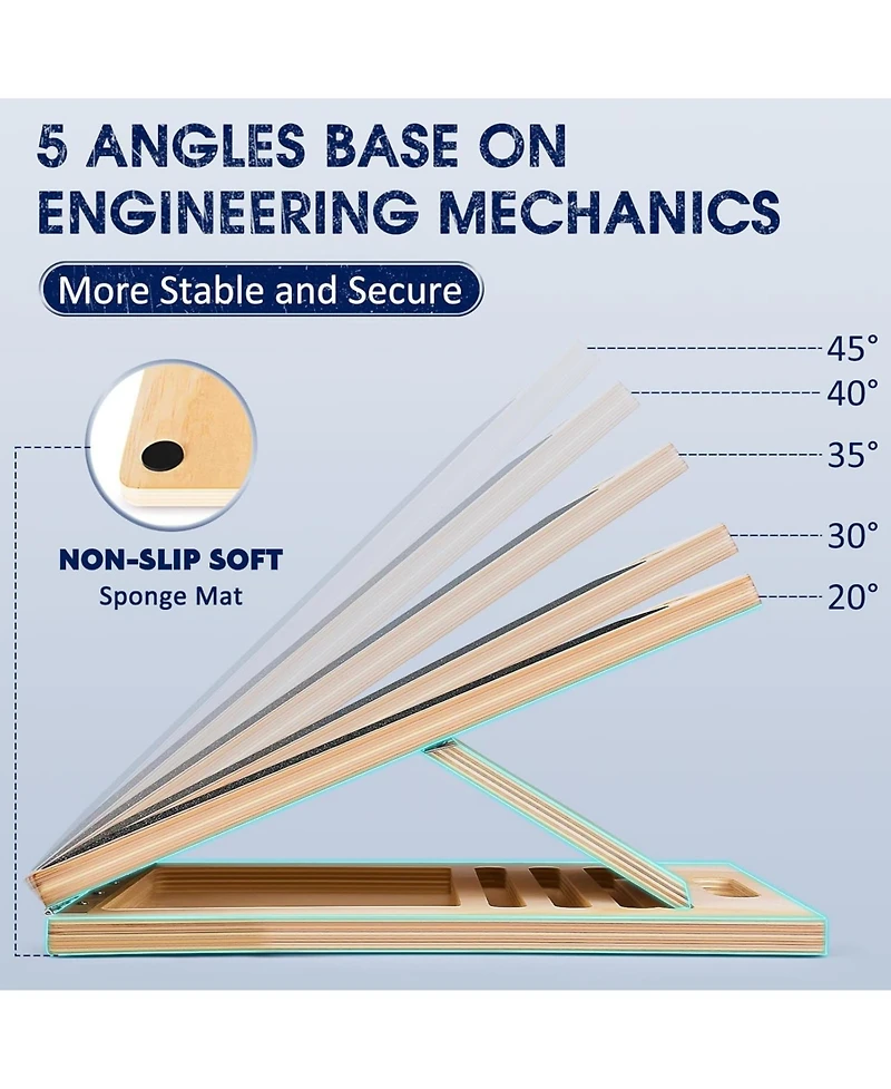 Joroto Wooden Slant Board for Calf Stretching Squats Calf Stretcher Pilates Physical Therapy Equipment Adjustable Incline Board for Knees Ankle Heel F