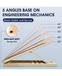 Joroto Wooden Slant Board for Calf Stretching Squats Calf Stretcher Pilates Physical Therapy Equipment Adjustable Incline Board for Knees Ankle Heel F