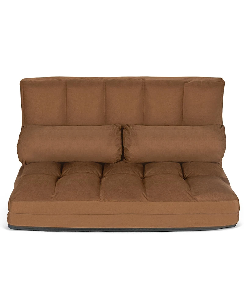 6-Position Foldable Floor Sofa Bed with Detachable Cloth Cover