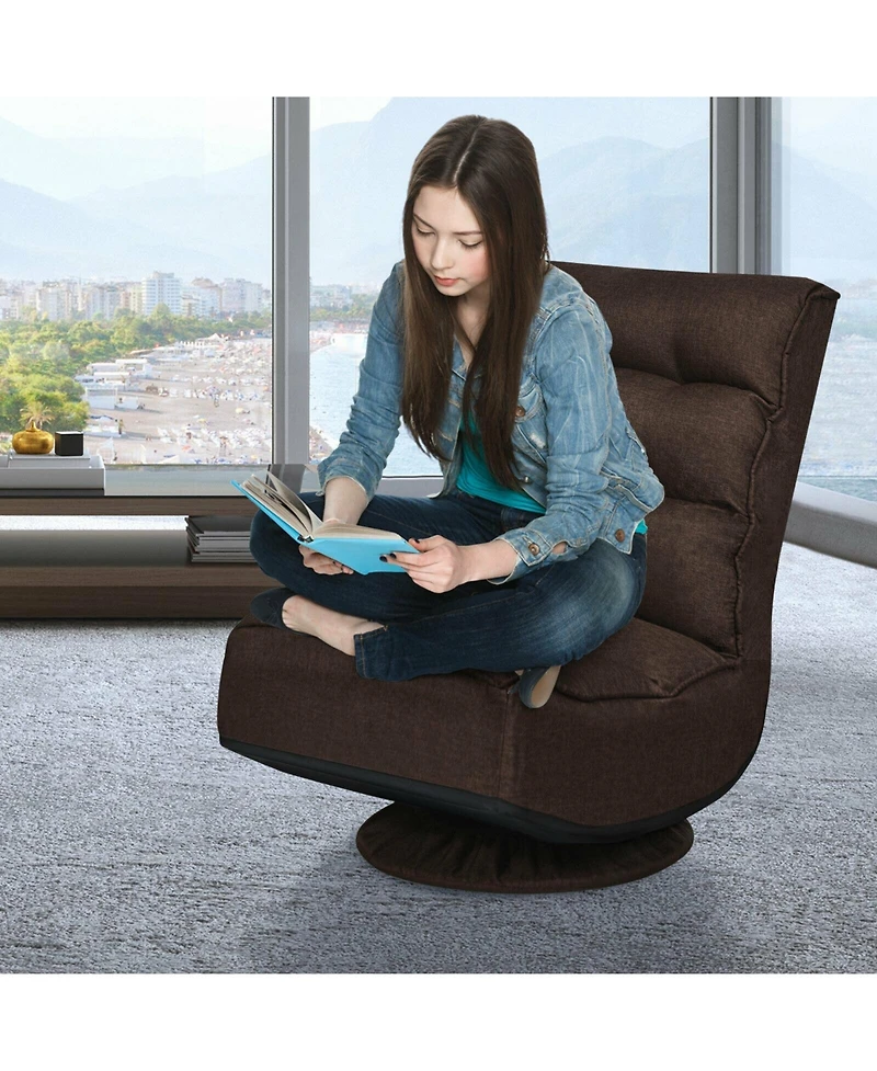 5-Position Folding Floor Gaming Chair