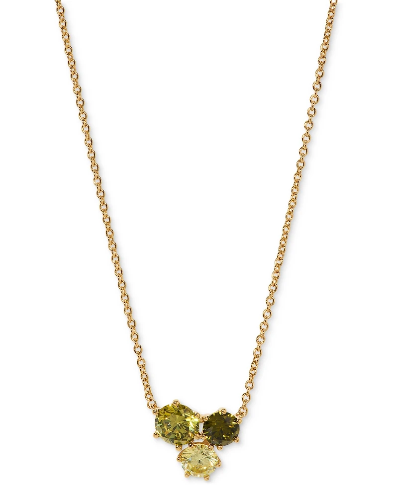 Eliot Danori Cubic Zirconia Trio Pendant Necklace & Stud Earrings, 16" + 2" extender